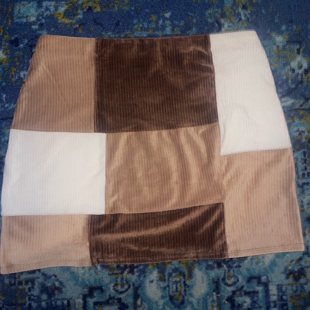 Derek Heart patchwork mini skirt